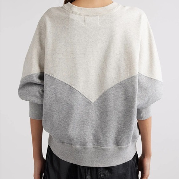 Isabel Marant Two-Tone Sweatshirt in Cream and Gray - Picture 4 of 5